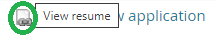 View Resume icon from the Manage Applications area in MyTrack.