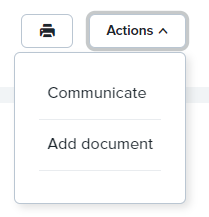 Action menu from the applicant card in MyTrack