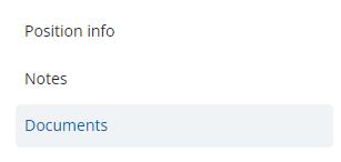 Documents section from the position description jump menu in MyTrack