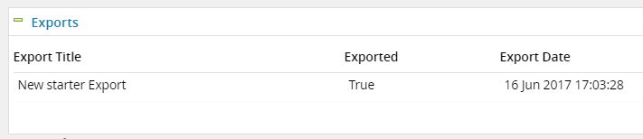 Export history from the MyTrack offer card