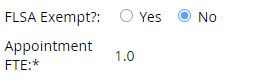 FLSA and FTE fields on the MyTrack offer card
