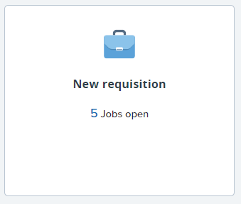 New requisition tile on the MyTrack dashboard