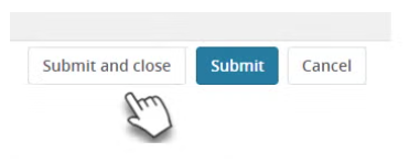 Submit and close button on the offer card in MyTrack