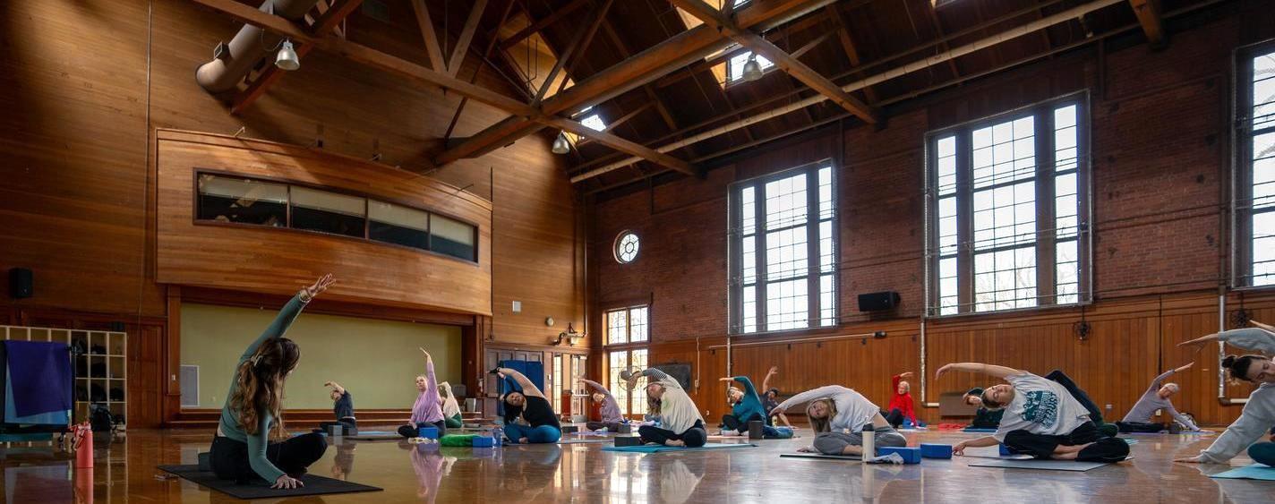 faculty, staff, grad yoga class