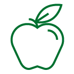 line drawing of an apple