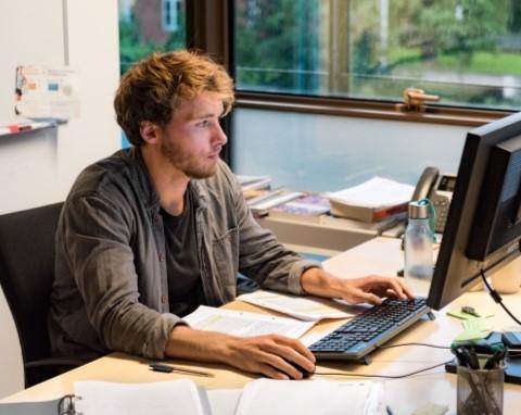 employee working at desk